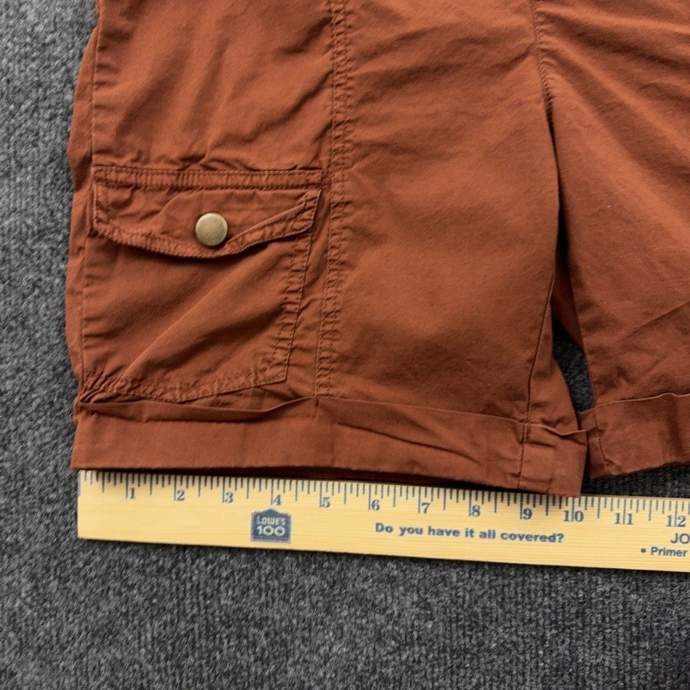 Wearables XCVI Cargo Utility Shorts Womens M Burnt Orange Pull On Stretch Hiking - Picture 7 of 10